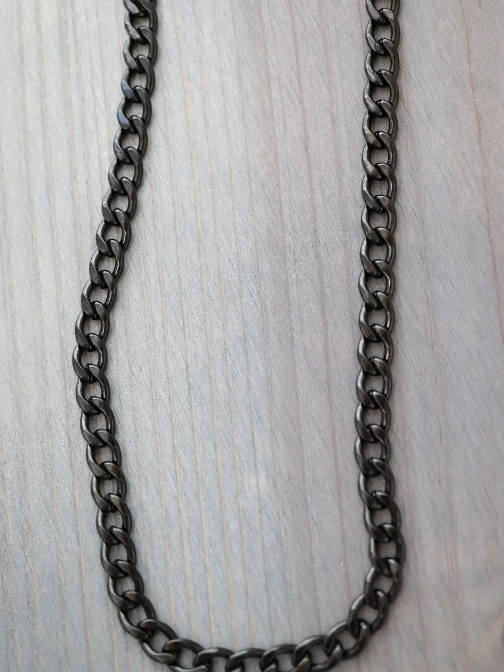 6mm Cuban Chain Necklace Black Stainless Steel